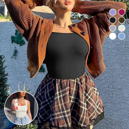 🥰LAST WEEK HOT SALE ￡8.99!!🔥Sleeveless Tummy Control Tank Tops Bodysuits🎉