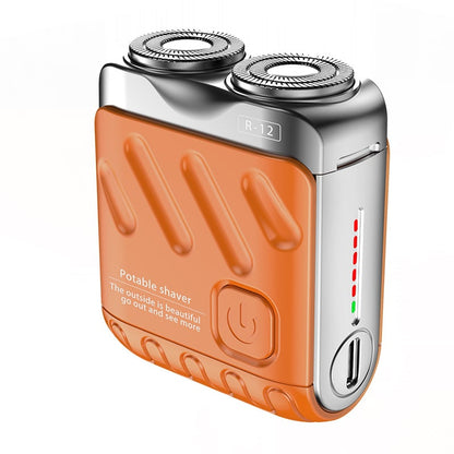 ✨LIMITED HOT SALE ￡11.99!!🔥Portable Mini Small Steel Cannon Rotary Dual Ring Electric Shaver