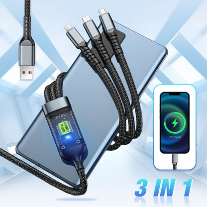 ⚡Last Day 49% OFF - Transparent Luminous 3-in-1 Super Fast Charging Cable🔥