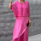 💥Buy 2 Get 10% off🔥Loose Top & Slit Wide-Leg Pants Chiffon 2-Piece Set