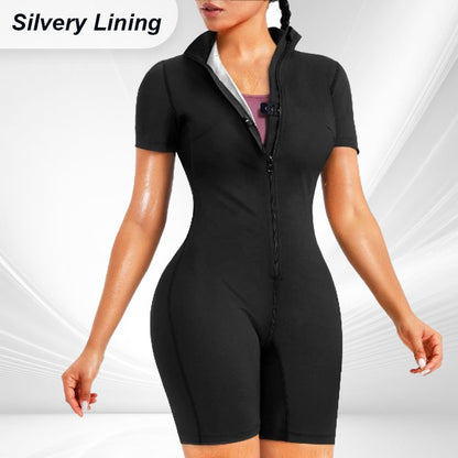✨2025 New Arrival 65% OFF🔥Women’s Short Sleeve Workout Jumpsuit with Front Zipper Closure