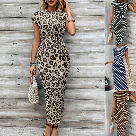 💖LAST DAY SALE 50% OFF💖💃Women's Striped Tie Waist Dress