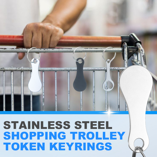 🎉Big Offer Just￡9.99!!😍2 Pieces Stainless Steel Shopping Trolley Token Keyrings