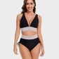🌞Last Day Special Price £12.98!!💥-👙High Waisted Tummy Control Color Block Bikini Sets