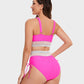 🌞Last Day Special Price £12.98!!💥-👙High Waisted Tummy Control Color Block Bikini Sets