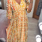 🔥LAST DAY SALE 49% OFF🔥💃Bohemian Vintage V-Neck Floral Casual Long Dresses